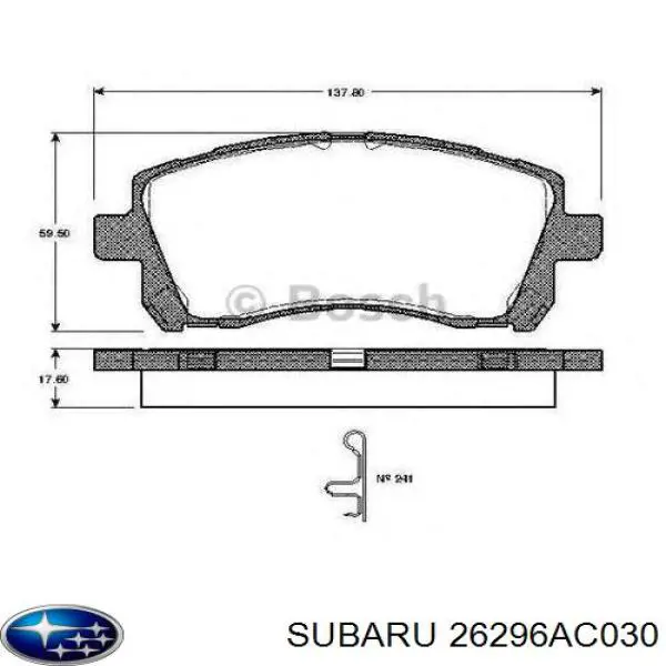 26296AC030 Subaru pastillas de freno delanteras