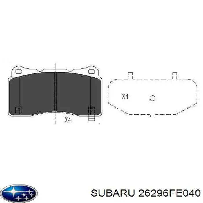 26296FE040 Subaru pastillas de freno delanteras