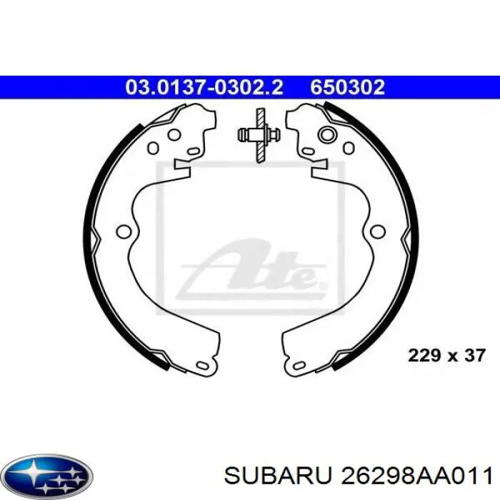 26298AA011 Subaru zapatas de frenos de tambor traseras