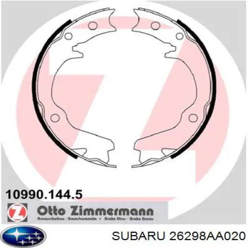 26298AA020 Subaru juego de zapatas de frenos, freno de estacionamiento