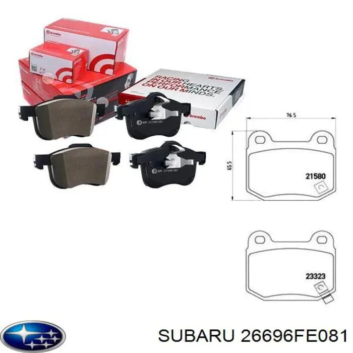 26696FE081 Subaru pastillas de freno traseras