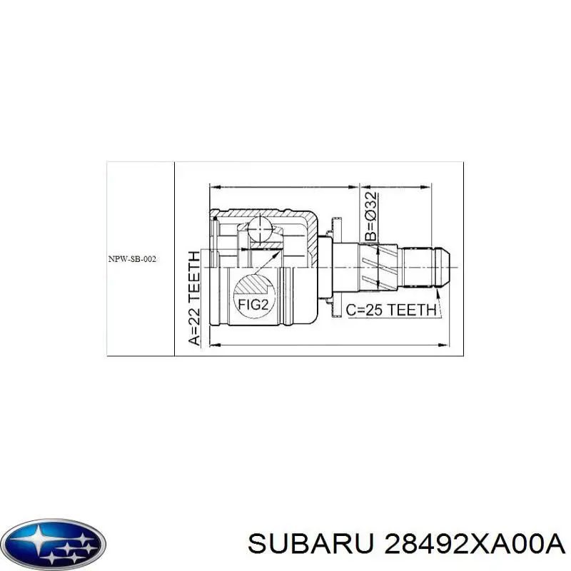  Junta homocinética interior trasera para Subaru Tribeca 