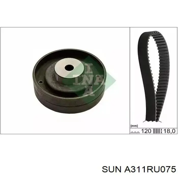 A311RU075 SUN correa dentada, eje de balanceo