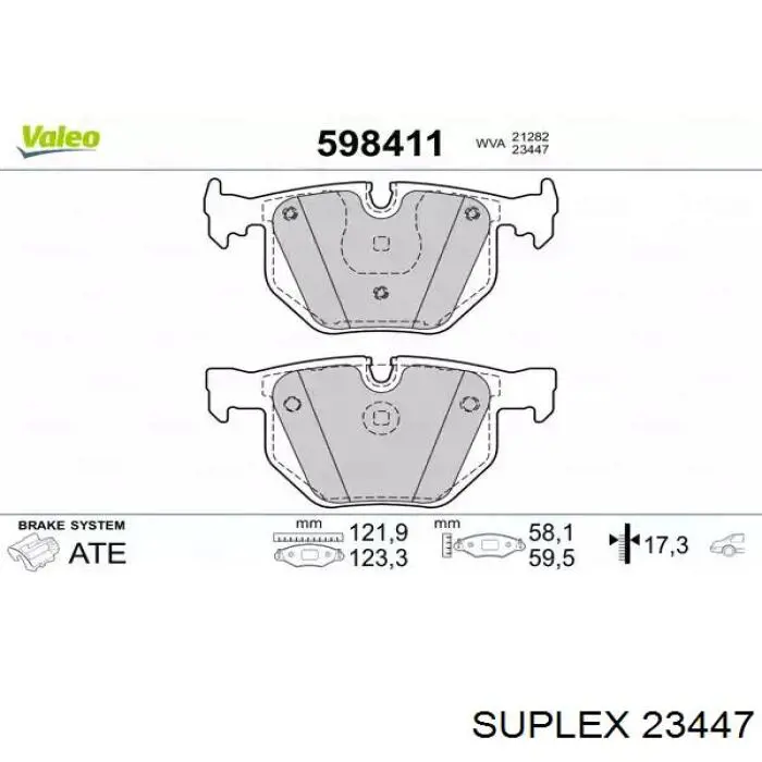 23447 Suplex muelle de suspensión eje trasero