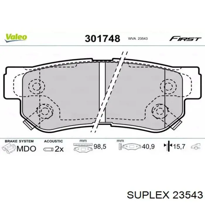 23543 Suplex muelle de suspensión eje trasero