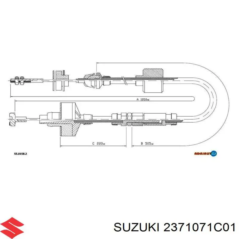 2371071C01000 Suzuki cable de embrague