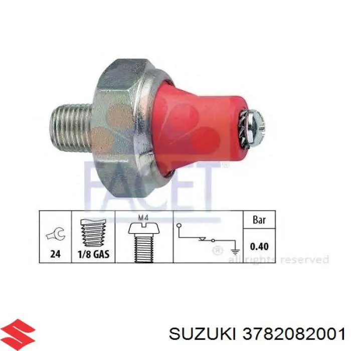 3782082001 Suzuki indicador, presión del aceite