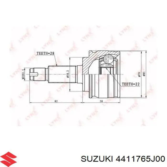 4411765J00 Suzuki junta homocinética exterior delantera