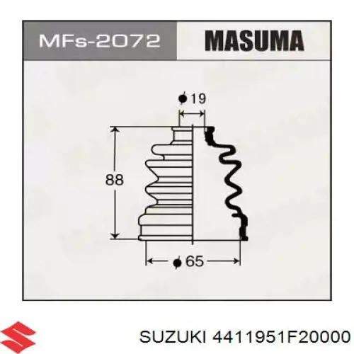 44119-51F20-000 Suzuki fuelle, árbol de transmisión delantero interior