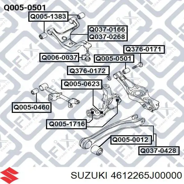 46122-65J00-000 Suzuki suspensión, brazo oscilante trasero inferior