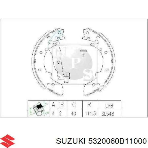 5320060B11000 Suzuki zapatas de frenos de tambor traseras