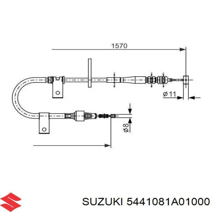 5441081A01000 Suzuki cable de freno de mano trasero derecho