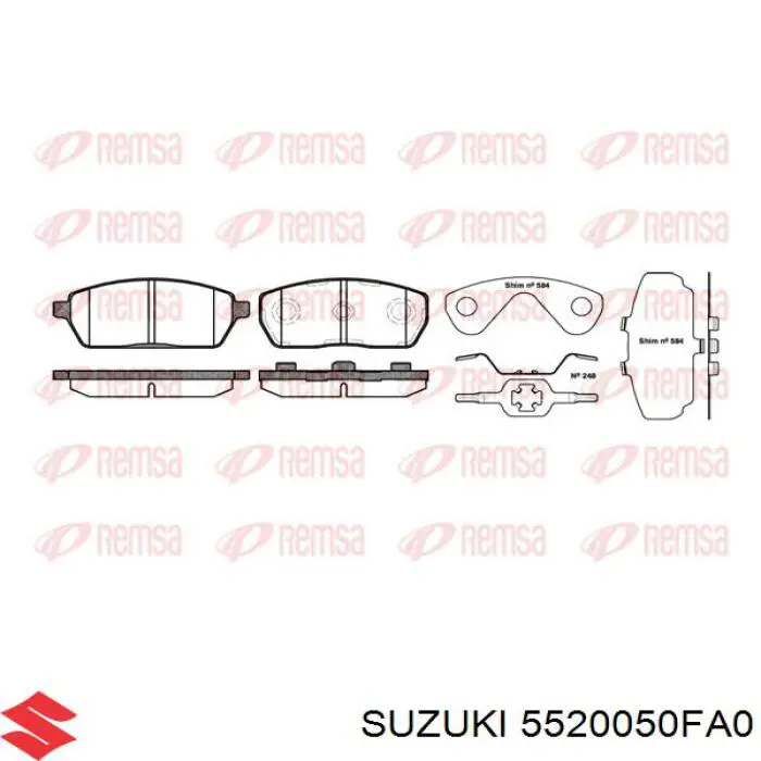 5520050FA0 Suzuki pastillas de freno delanteras