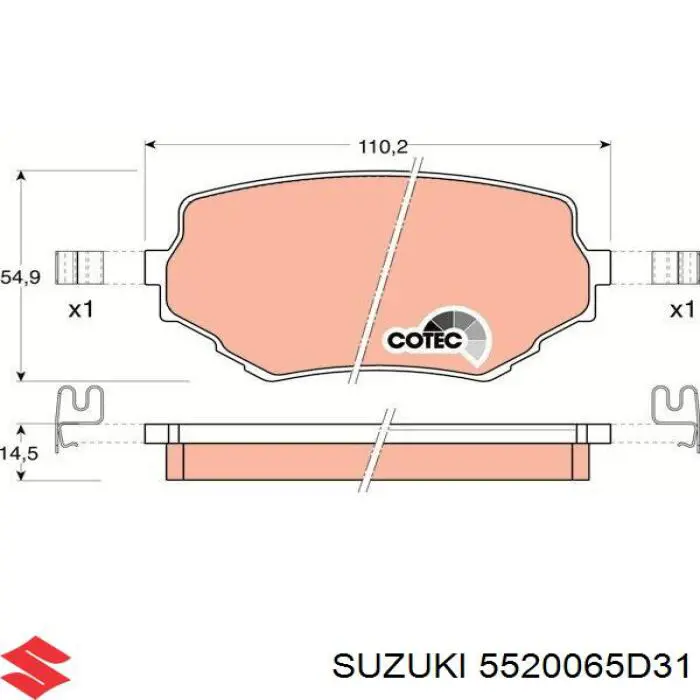 5520065D31 Suzuki pastillas de freno delanteras