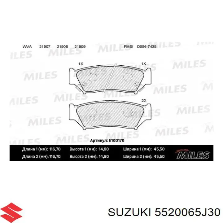 5520065J30 Suzuki pastillas de freno delanteras