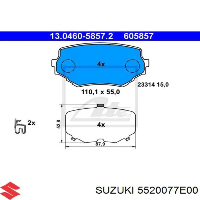 5520077E00 Suzuki pastillas de freno delanteras