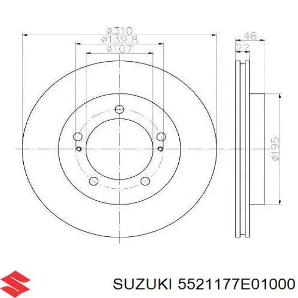 55211-77E01-000 Suzuki freno de disco delantero