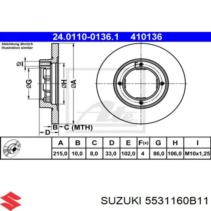 5531160B11 Suzuki freno de disco delantero