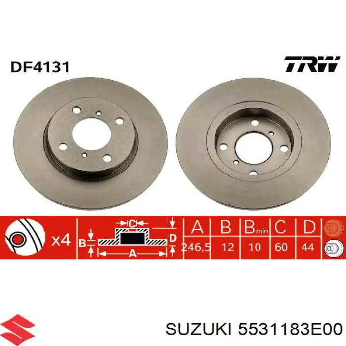 5531183E00 Suzuki freno de disco delantero