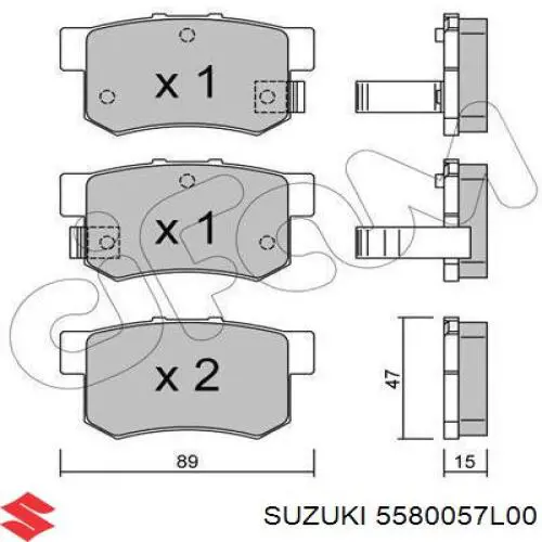 5580057L00 Suzuki pastillas de freno traseras