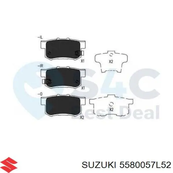 5580057L52 Suzuki pastillas de freno traseras