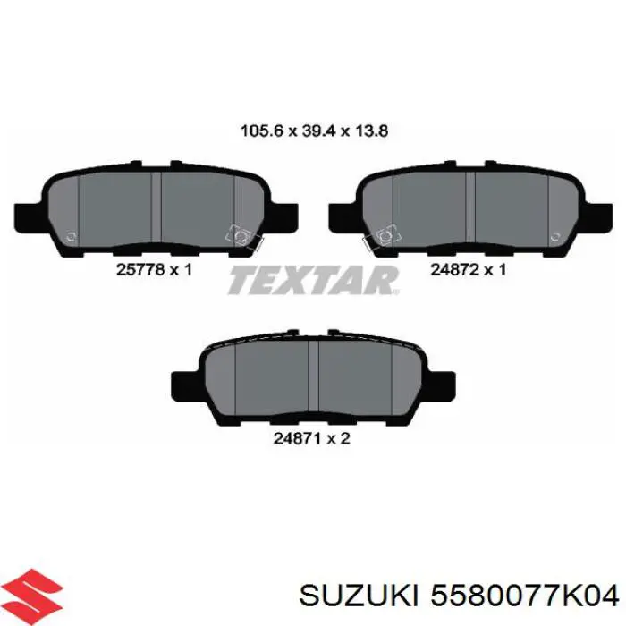 5580077K04 Suzuki pastillas de freno traseras