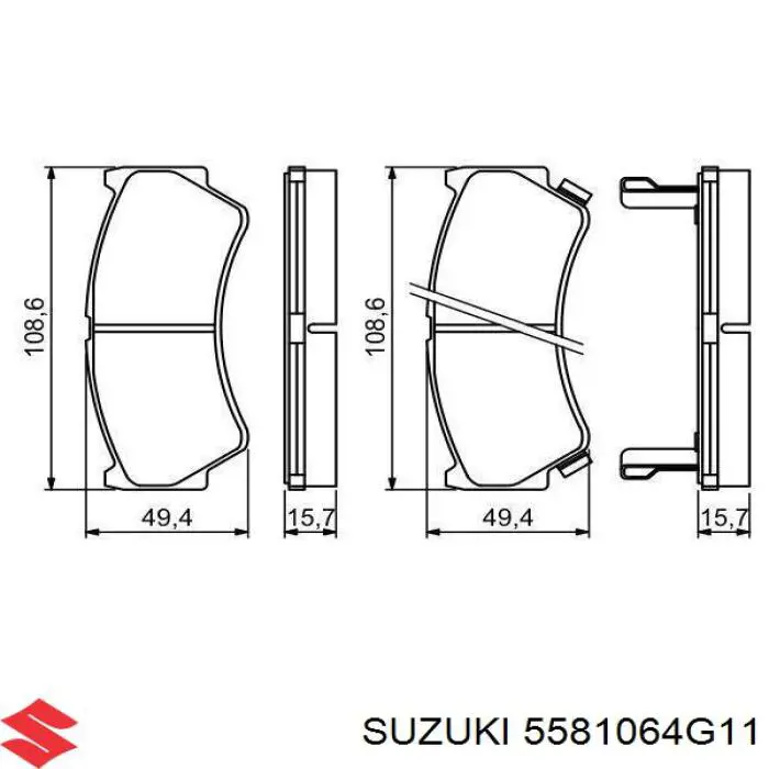 5581064G11 Suzuki pastillas de freno delanteras