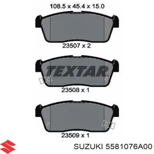 5581076A00 Suzuki pastillas de freno delanteras