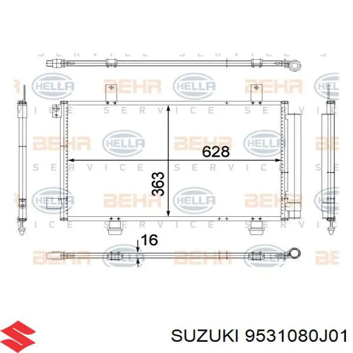 9531080J01 Suzuki condensador aire acondicionado