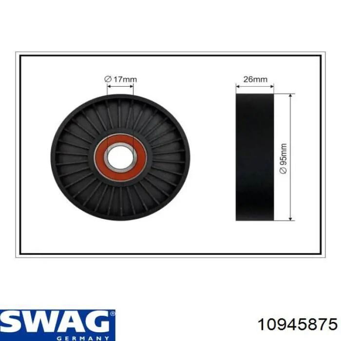 10 94 5875 Swag rodillo, correa trapecial poli v