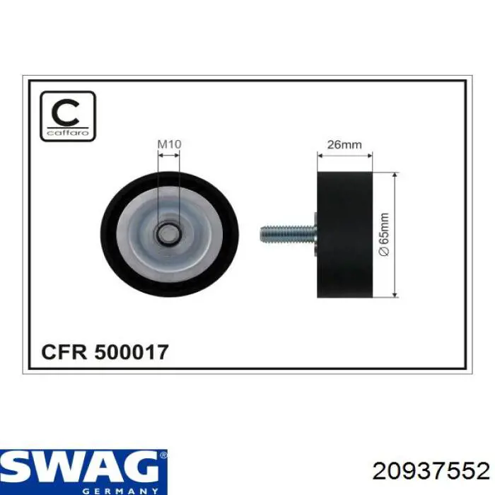 20937552 Swag tensor de correa, correa poli v