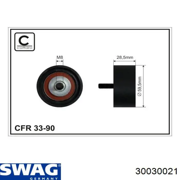 30030021 Swag rodillo intermedio de correa dentada