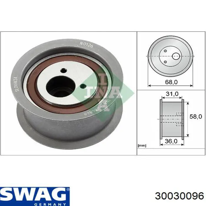 30030096 Swag rodillo intermedio de correa dentada