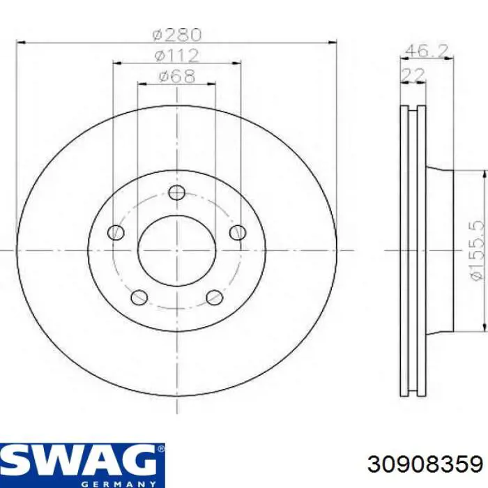 30908359 Swag freno de disco delantero