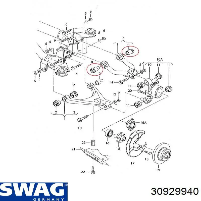 30929940 Swag silentblock de brazo de suspensión trasero superior