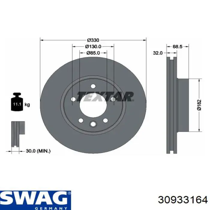 30933164 Swag freno de disco delantero