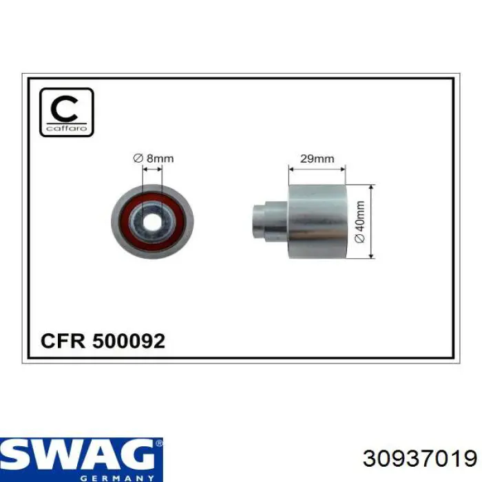 30937019 Swag rodillo intermedio de correa dentada