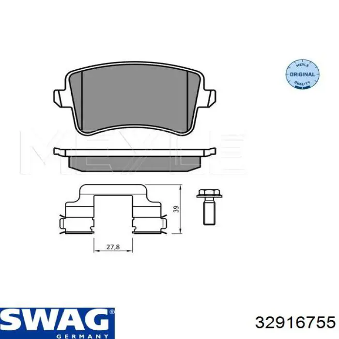 32 91 6755 Swag pastillas de freno traseras