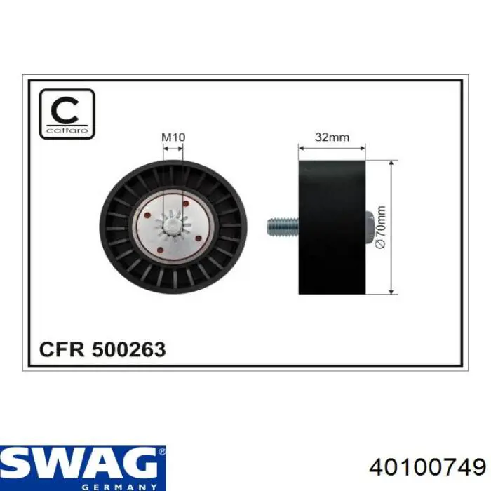 40100749 Swag polea inversión / guía, correa poli v