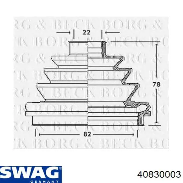 40830003 Swag fuelle, árbol de transmisión delantero exterior