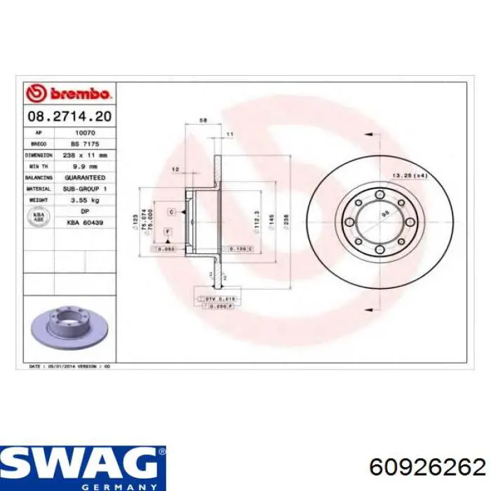 60926262 Swag cojinete guía, embrague