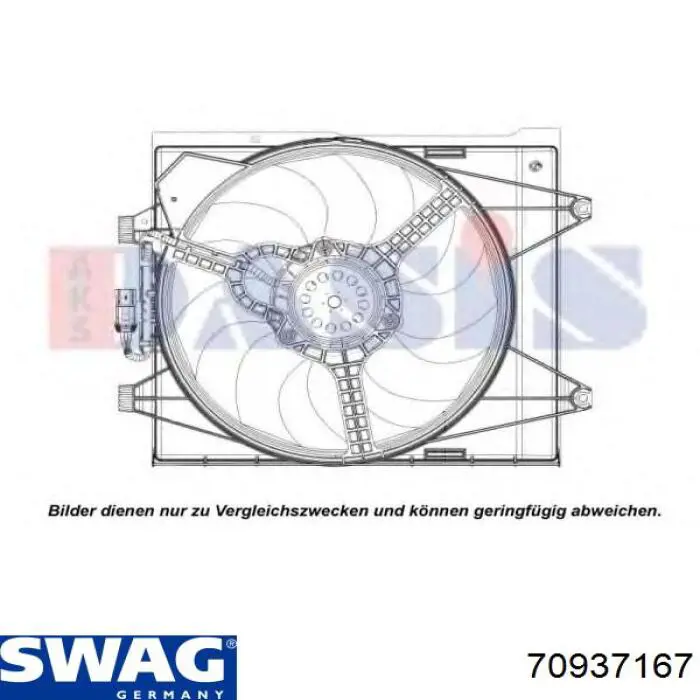 70937167 Swag difusor de radiador, ventilador de refrigeración, condensador del aire acondicionado, completo con motor y rodete