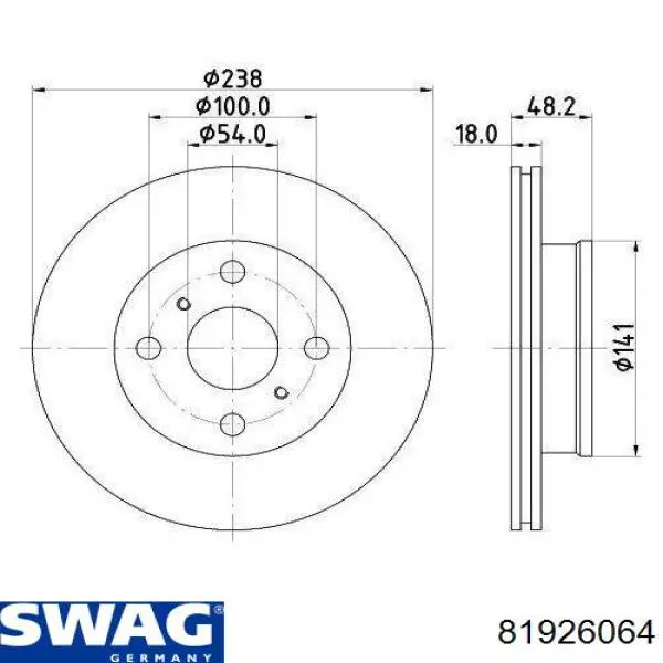 81926064 Swag freno de disco delantero