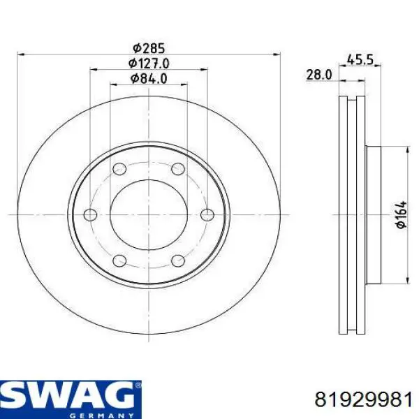 81929981 Swag freno de disco delantero