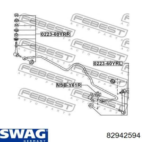 82942594 Swag barra estabilizadora trasera izquierda