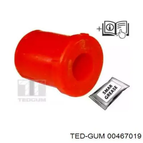 00467019 Ted-gum silentblock trasero de ballesta trasera