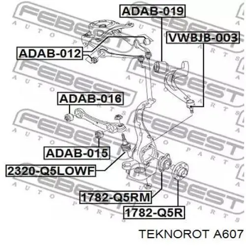 A607 Teknorot barra oscilante, suspensión de ruedas delantera, inferior izquierda