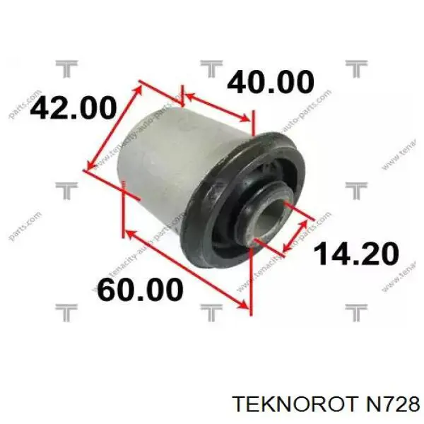 N-728 Teknorot barra oscilante, suspensión de ruedas delantera, inferior izquierda