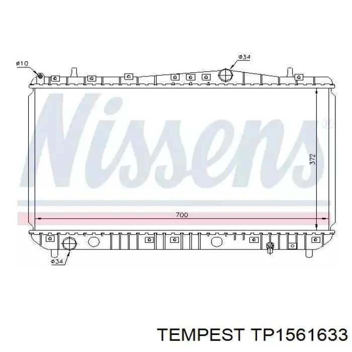 TP1561633 Tempest radiador refrigeración del motor