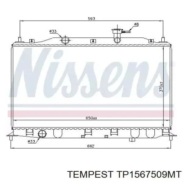 TP.1567509MT Tempest radiador refrigeración del motor